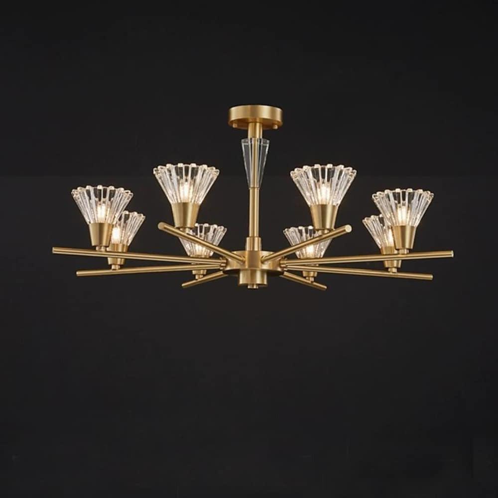 Nordic Copper & Glass Pendant Chandelier - 6/8 Light