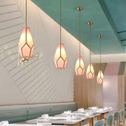 Elongated Cylindrical Glass Pendant Light with Brass Finish
