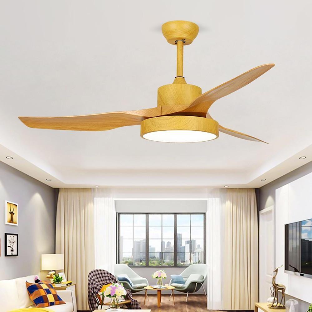 3-Blade Ceiling Fan with Dimmable LED Light - Nordic Modern Style