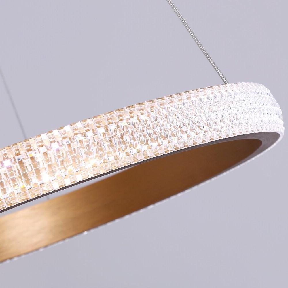 Modern Gold Circular LED Pendant Light Aluminum Chandelier