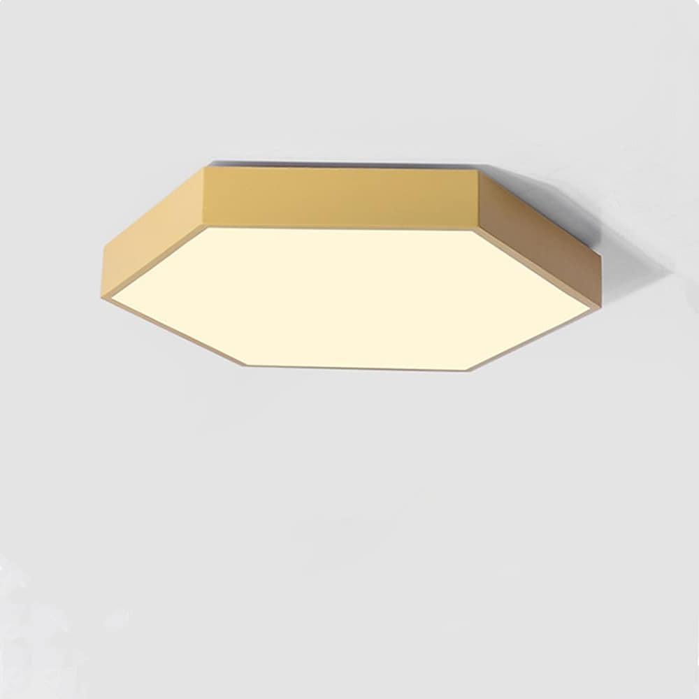 Geometric Hexagon LED Flush Mount Ceiling Light – Modern Dimmable