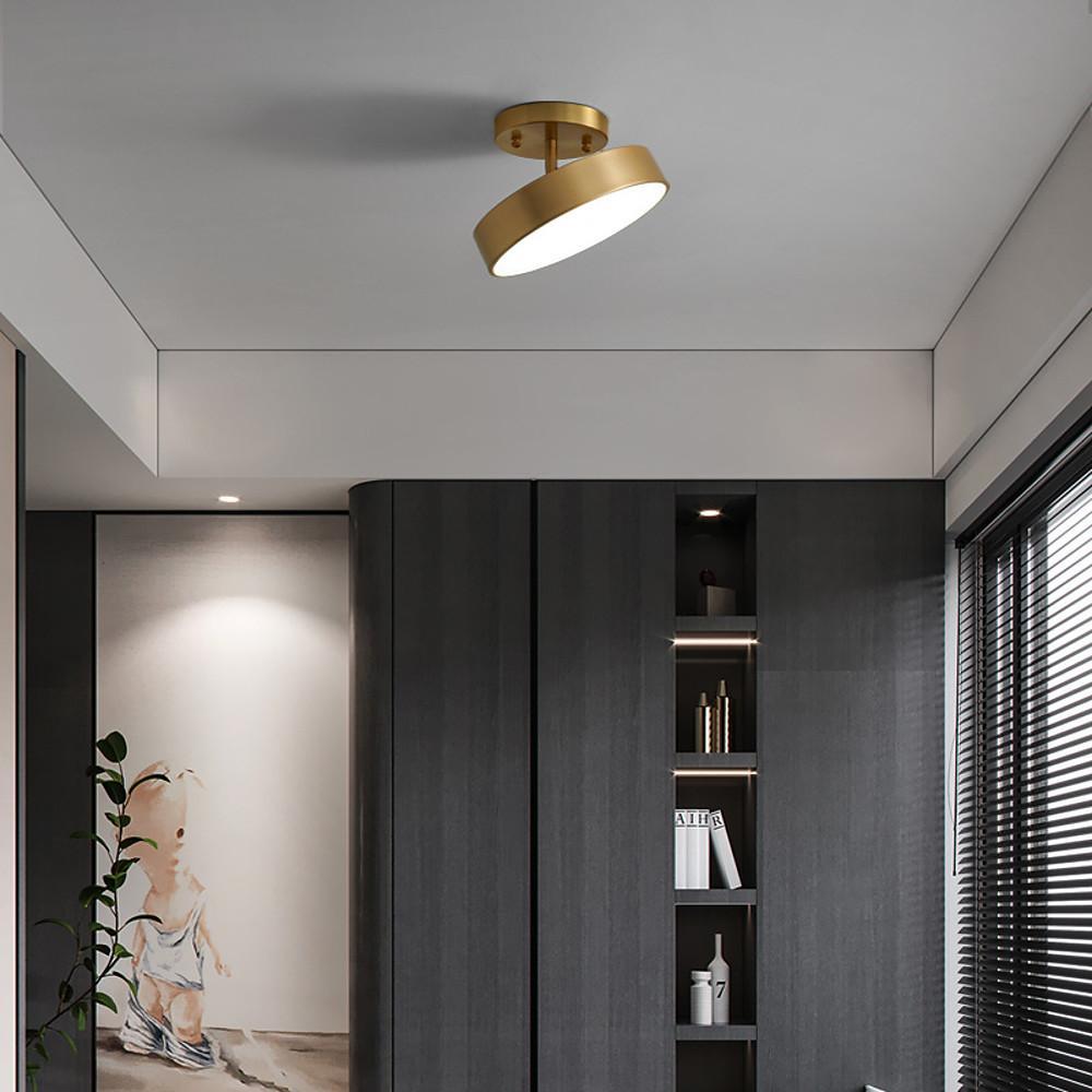 Adjustable Nordic Flush Mount Ceiling Light with Electroplated Copper