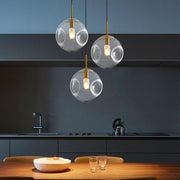 Globe Pendant Light Metal Glass LED Downlight Adjustable