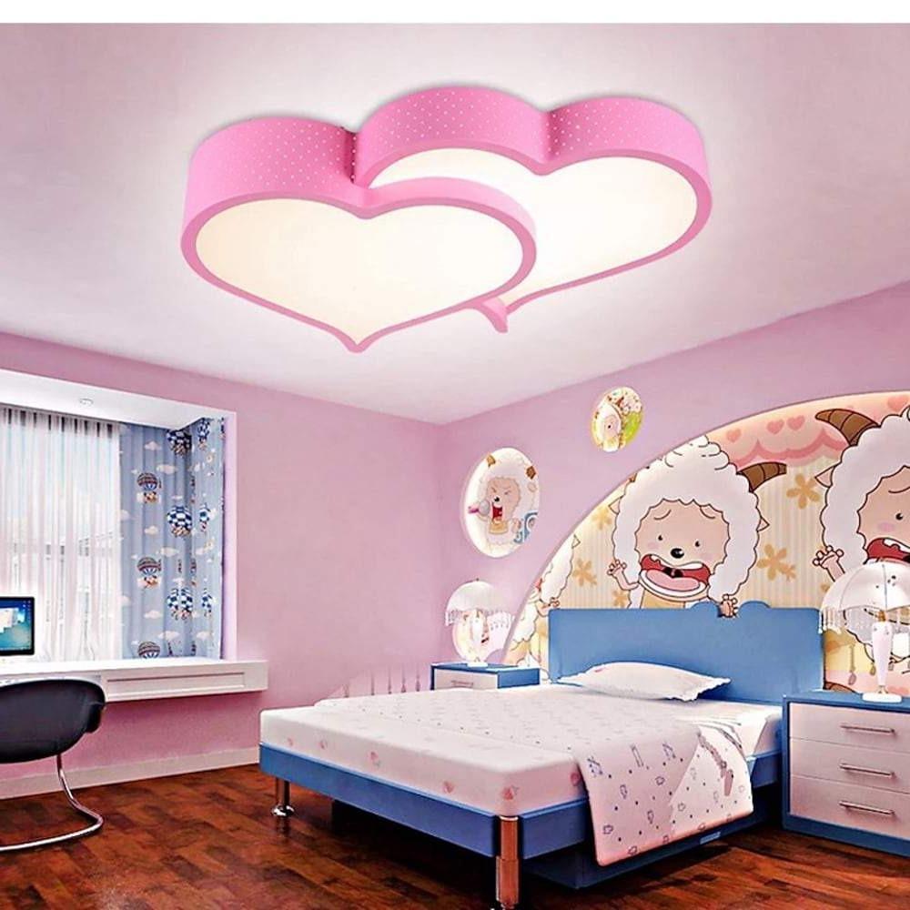 Heart Shaped LED Flush Mount Ceiling Light with Dimmable Remote