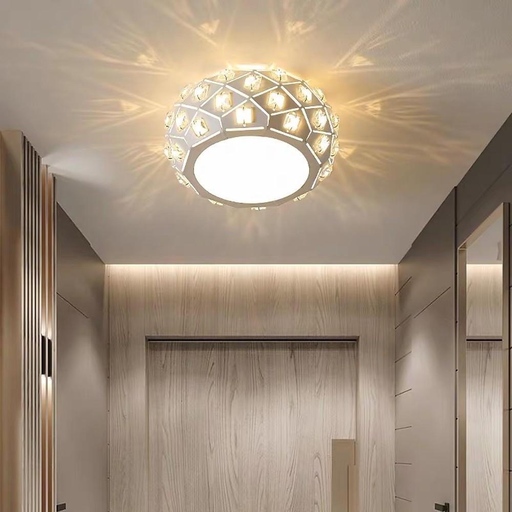 Modern Crystal Metal LED Flush Mount Ceiling Light