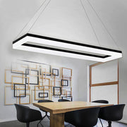 Modern Rectangular LED Pendant Light - Aluminum & Acrylic
