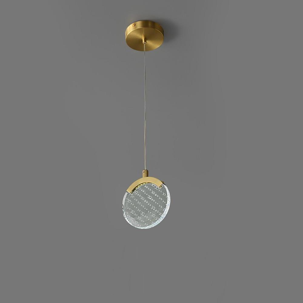 Nordic Circular Acrylic Copper LED Pendant Light