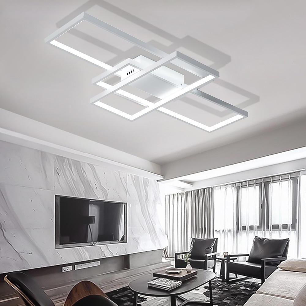 Modern Abstract LED Flush Mount Ceiling Light – Three Rectangles