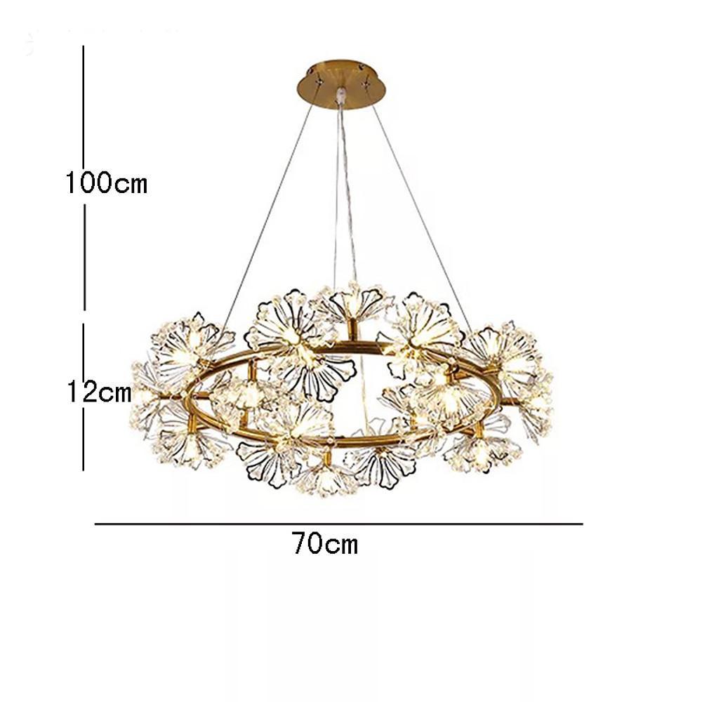 Crystal Flower Chandelier Modern Electroplated Metal Ceiling Light