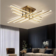 Modern Linear LED Flush Mount Ceiling Light with Metal Frame
