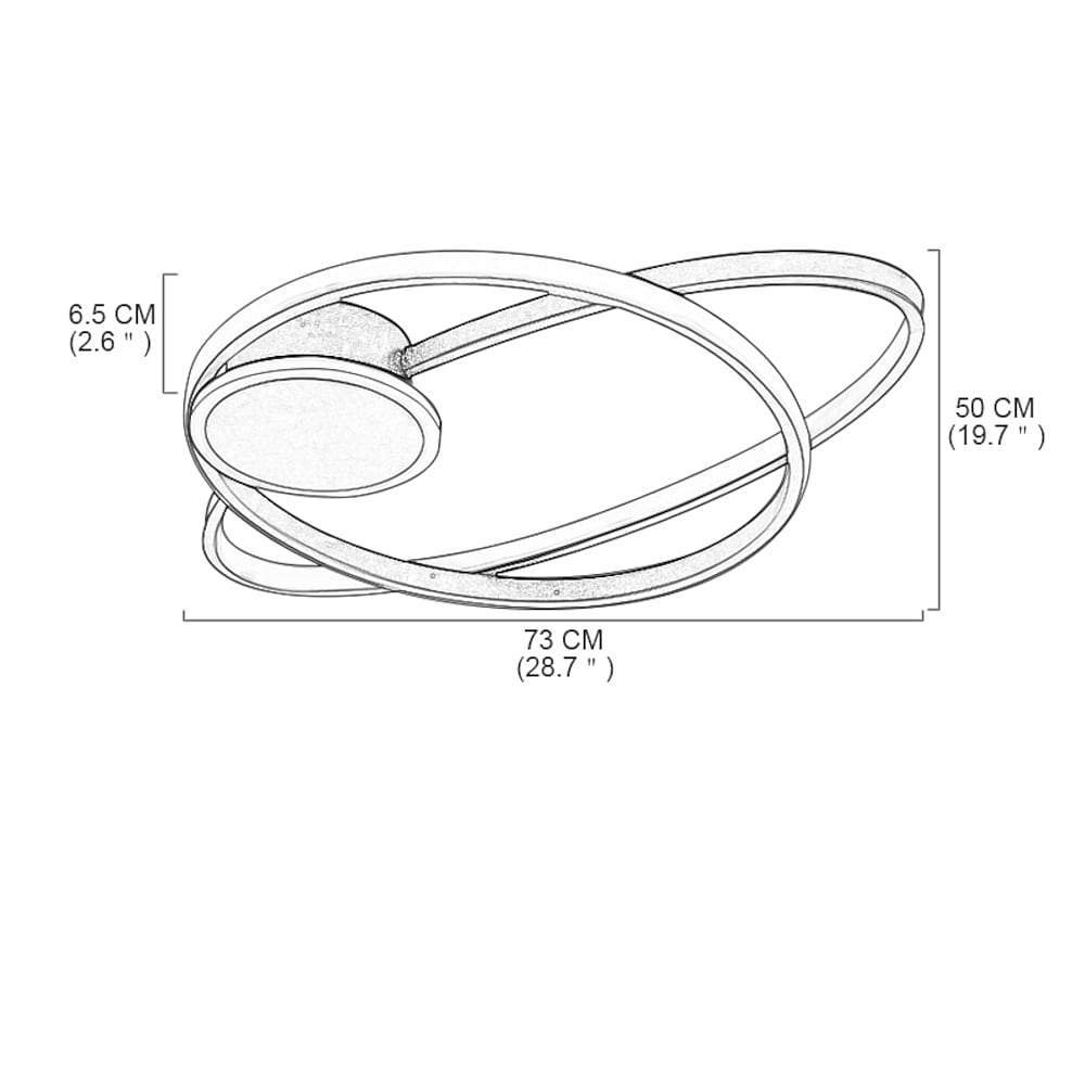 Modern Oval LED Flush Mount Ceiling Light - Metal Finish