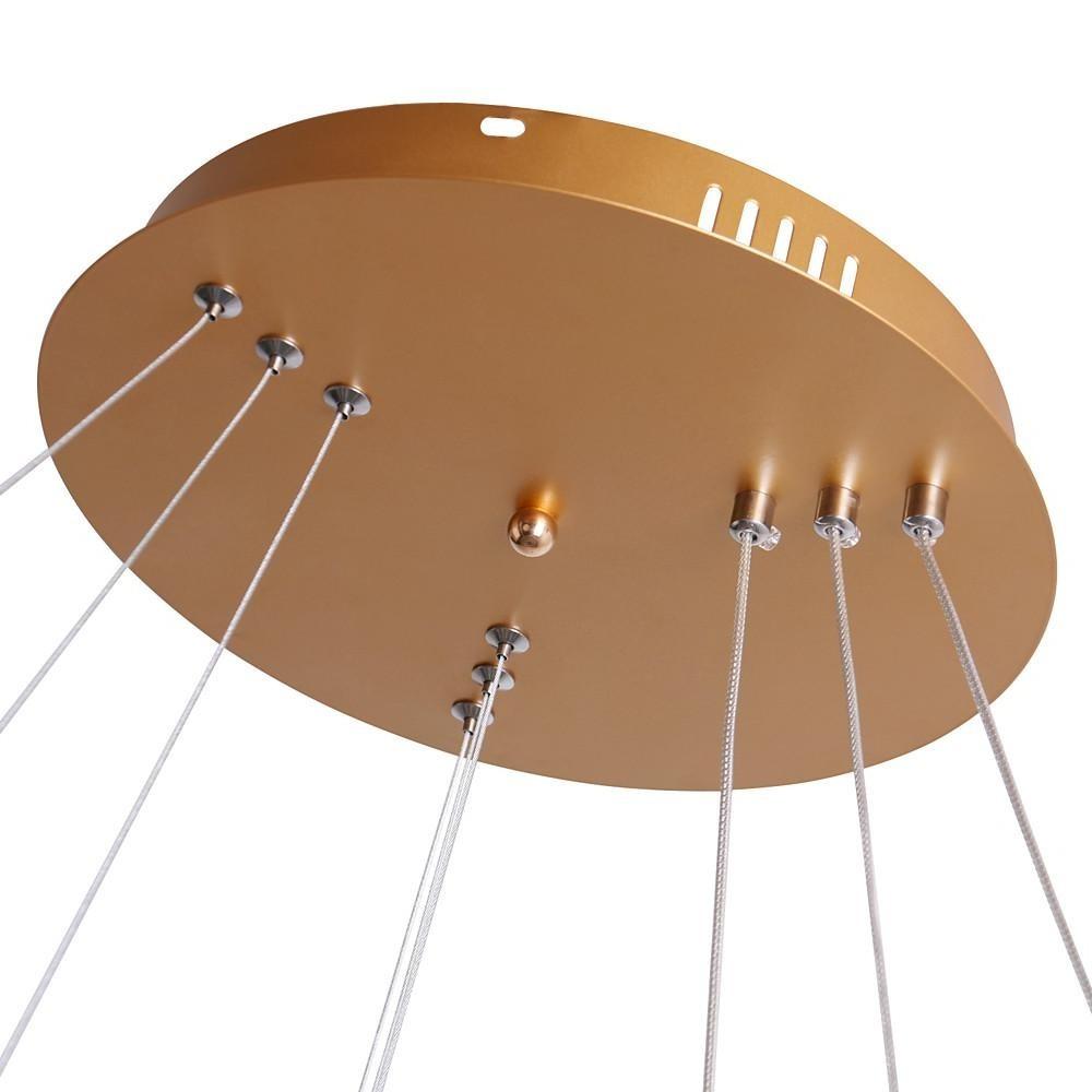 Adjustable 3-Ring LED Chandelier Gold Modern Aluminum Pendant