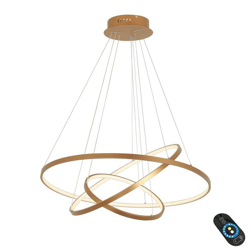 3-Ring Dimmable LED Chandelier – Modern Aluminum Pendant Light