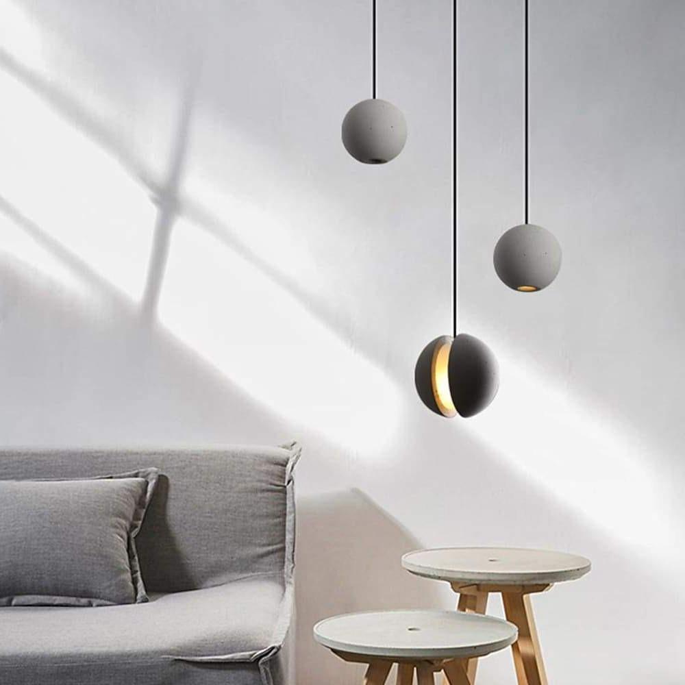 Vintage Ceramic Pendant Light with LED - Industrial Minimalist