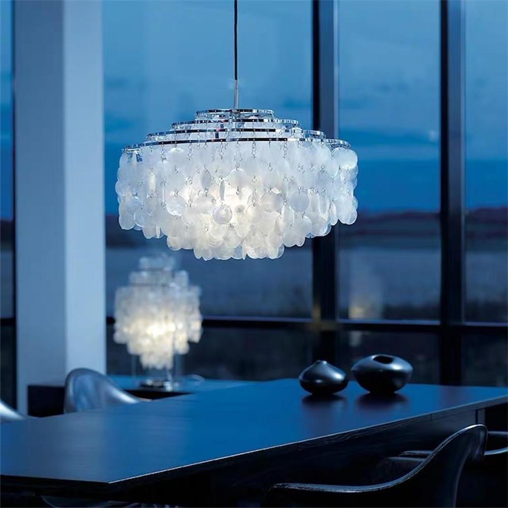 Luxury Seashell Chandelier with Adjustable Chain - LED Pendant