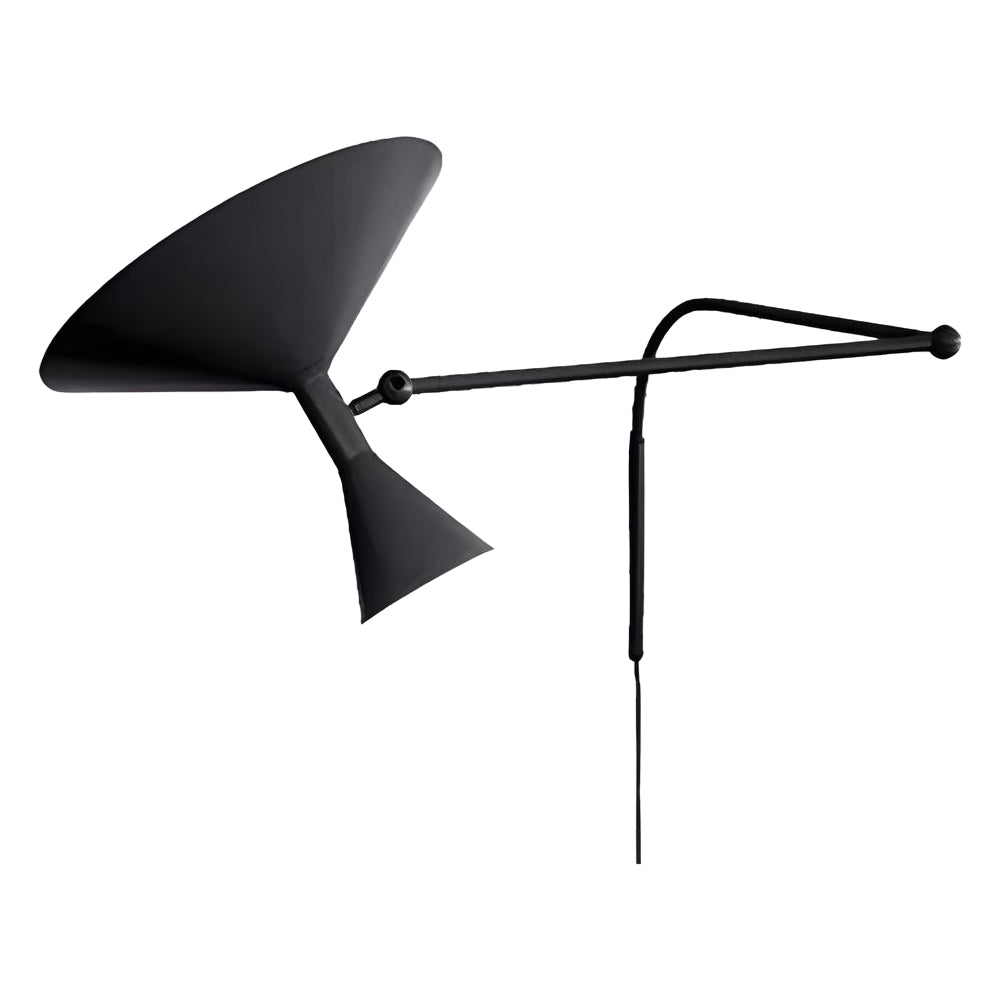 Adjustable Swing Arm Wall Sconce Modern Metal Trumpet Shade