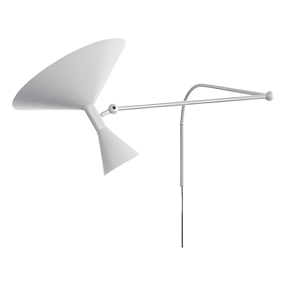 Adjustable Swing Arm Wall Sconce Modern Metal Trumpet Shade
