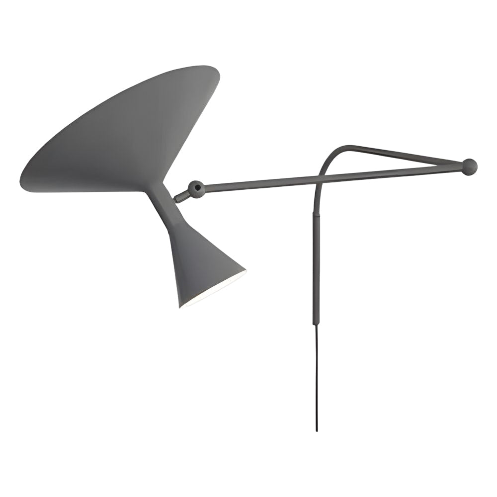 Adjustable Swing Arm Wall Sconce Modern Metal Trumpet Shade