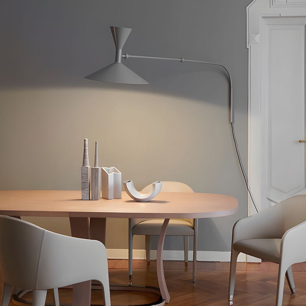 Adjustable Swing Arm Wall Sconce Modern Metal Trumpet Shade