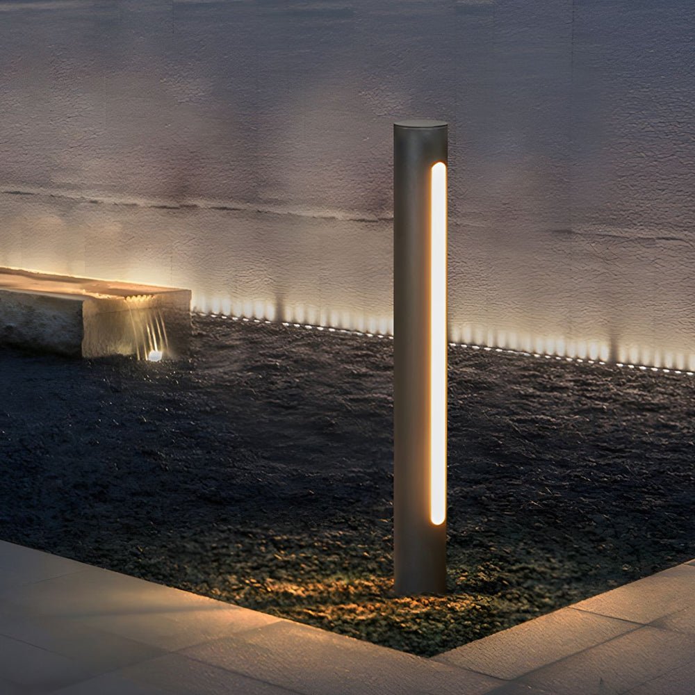 Modern Black Cylinder LED Pathway Light - Outdoor Landscape Lighting