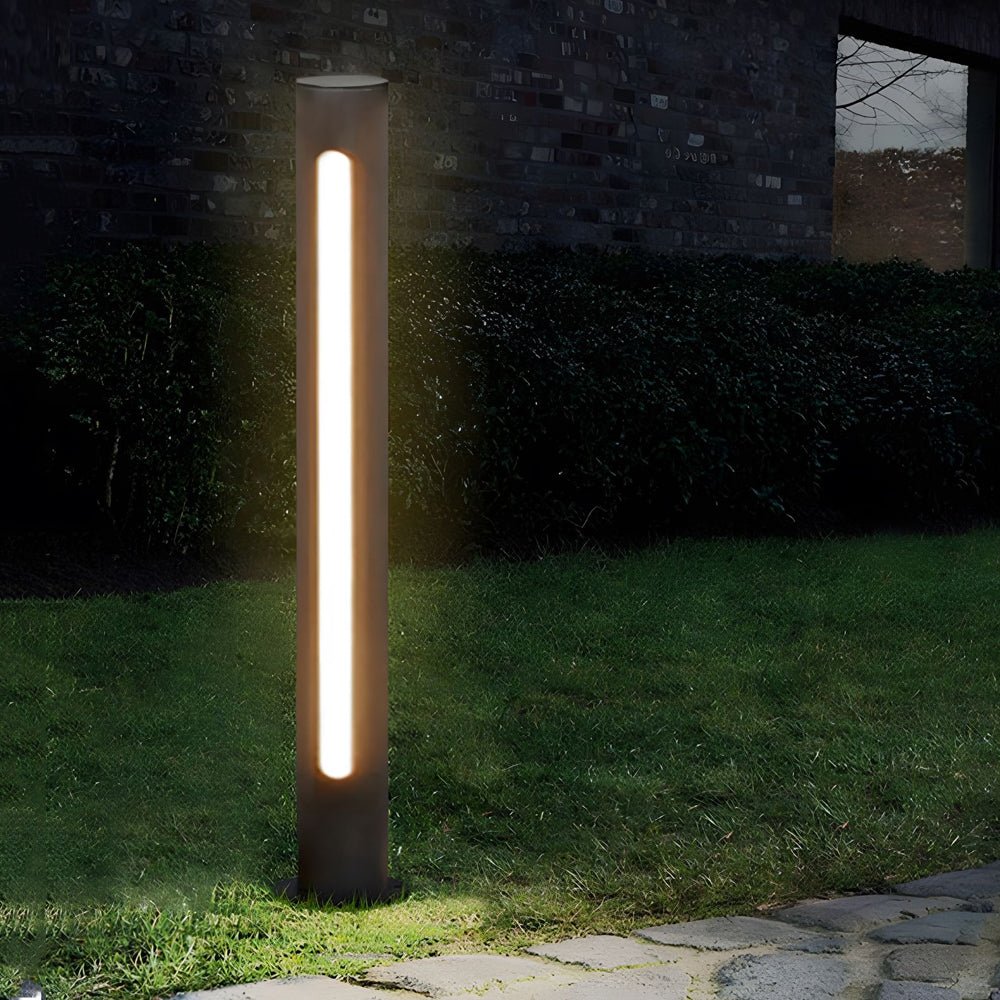 Modern Black Cylinder LED Pathway Light - Outdoor Landscape Lighting