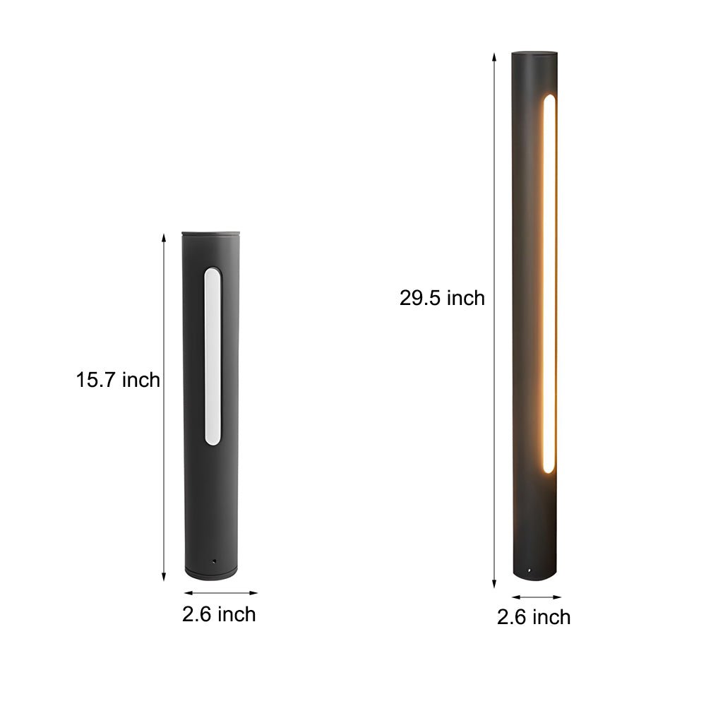 Modern Black Cylinder LED Pathway Light - Outdoor Landscape Lighting