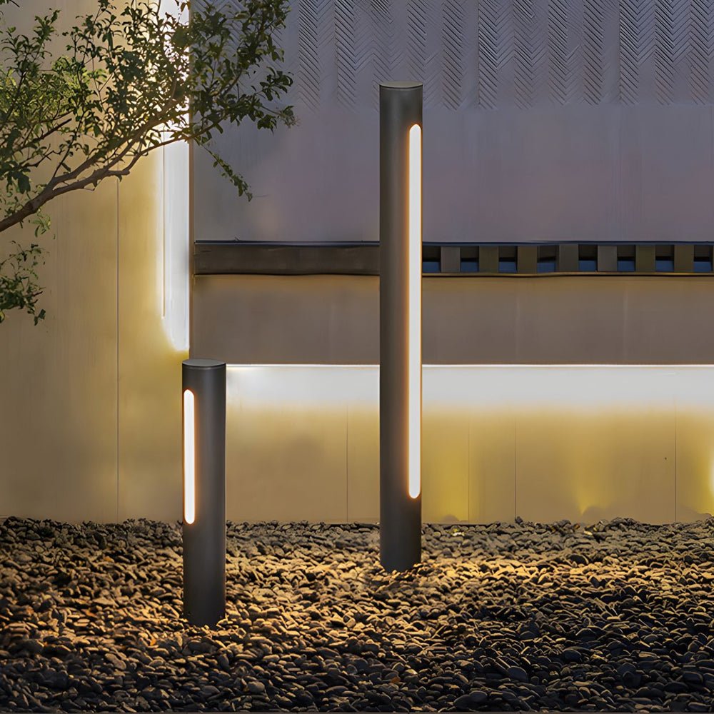 Modern Black Cylinder LED Pathway Light - Outdoor Landscape Lighting