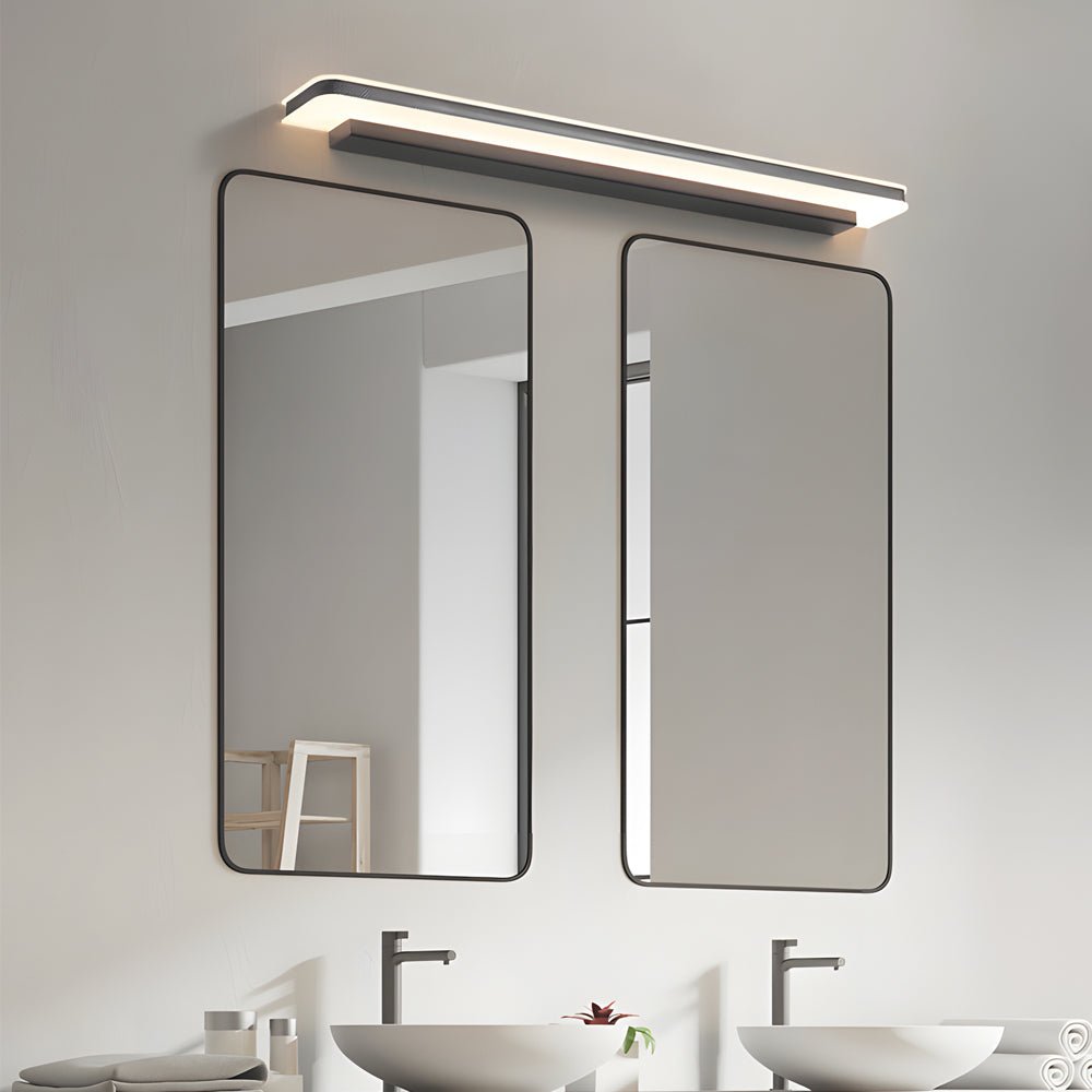 Matte Black Linear LED Vanity Light with Acrylic Shade