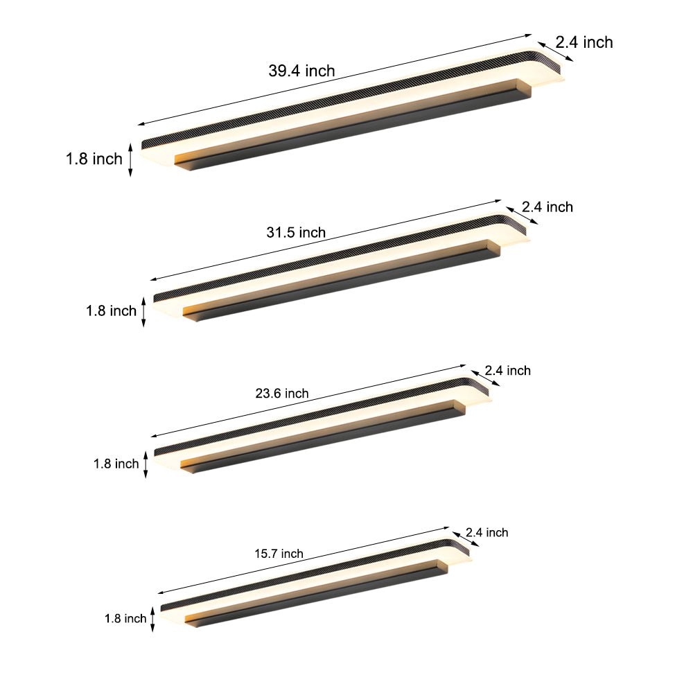 Matte Black Linear LED Vanity Light with Acrylic Shade