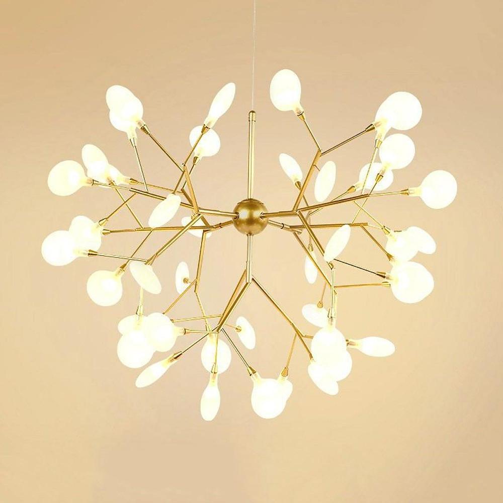 45-Light Sputnik Chandelier with Copper & Glass LED Design