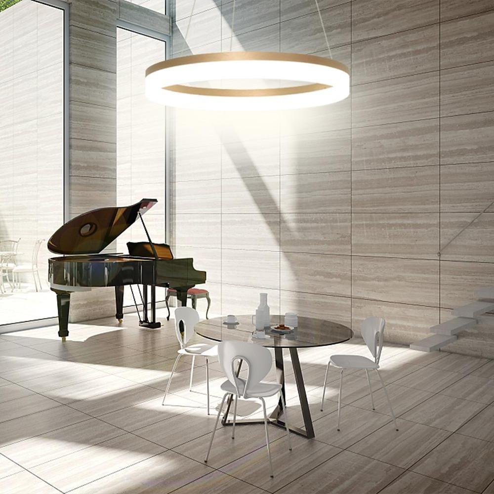 Modern Circular LED Pendant Light Aluminum Acrylic Island Lighting