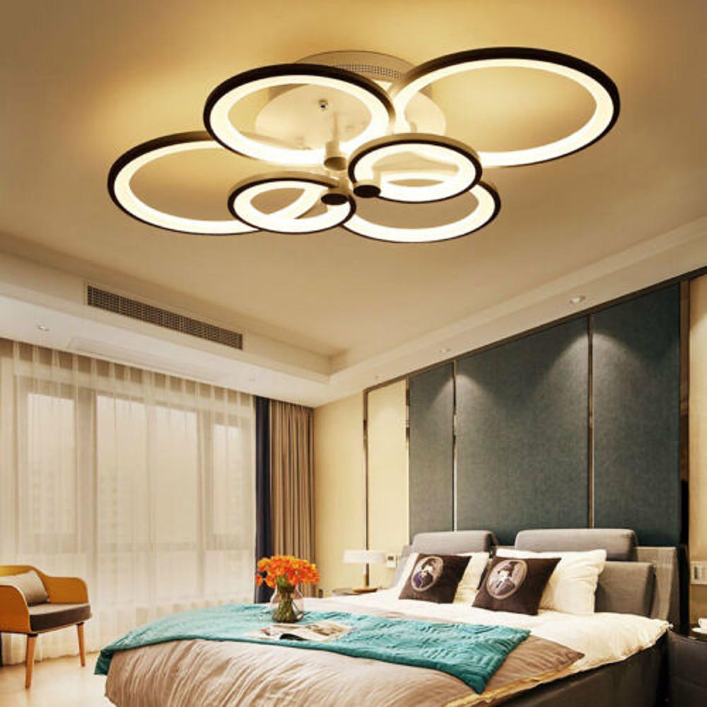 Multi-Circle Dimmable LED Semi-Flush Mount Ceiling Light