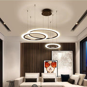 Geometric Circle LED Pendant Light with Metal & Acrylic Design