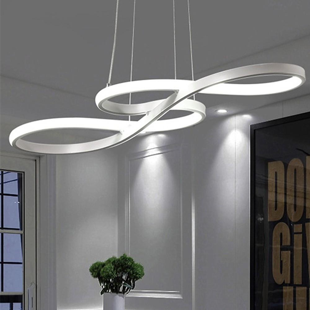 Modern Geometric Wave Chandelier Metal Silica Gel Ceiling Light