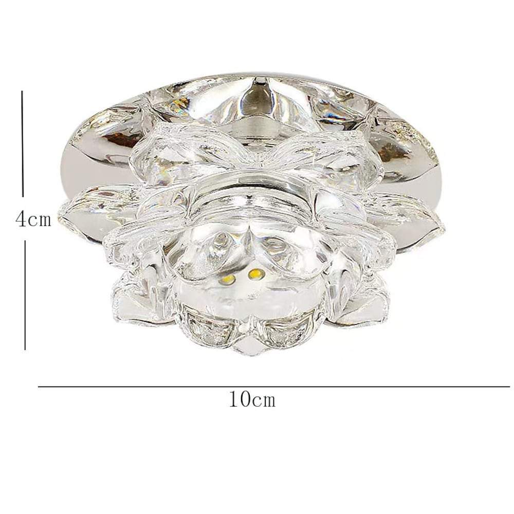 Modern Glass Flower LED Flush Mount Ceiling Light - Multi Color
