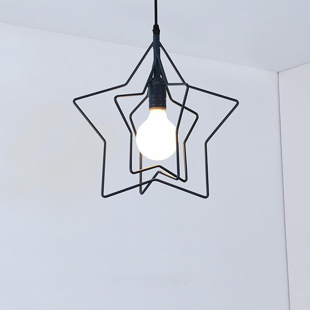 Modern Star Shaped Metal Pendant Light with Adjustable Cord