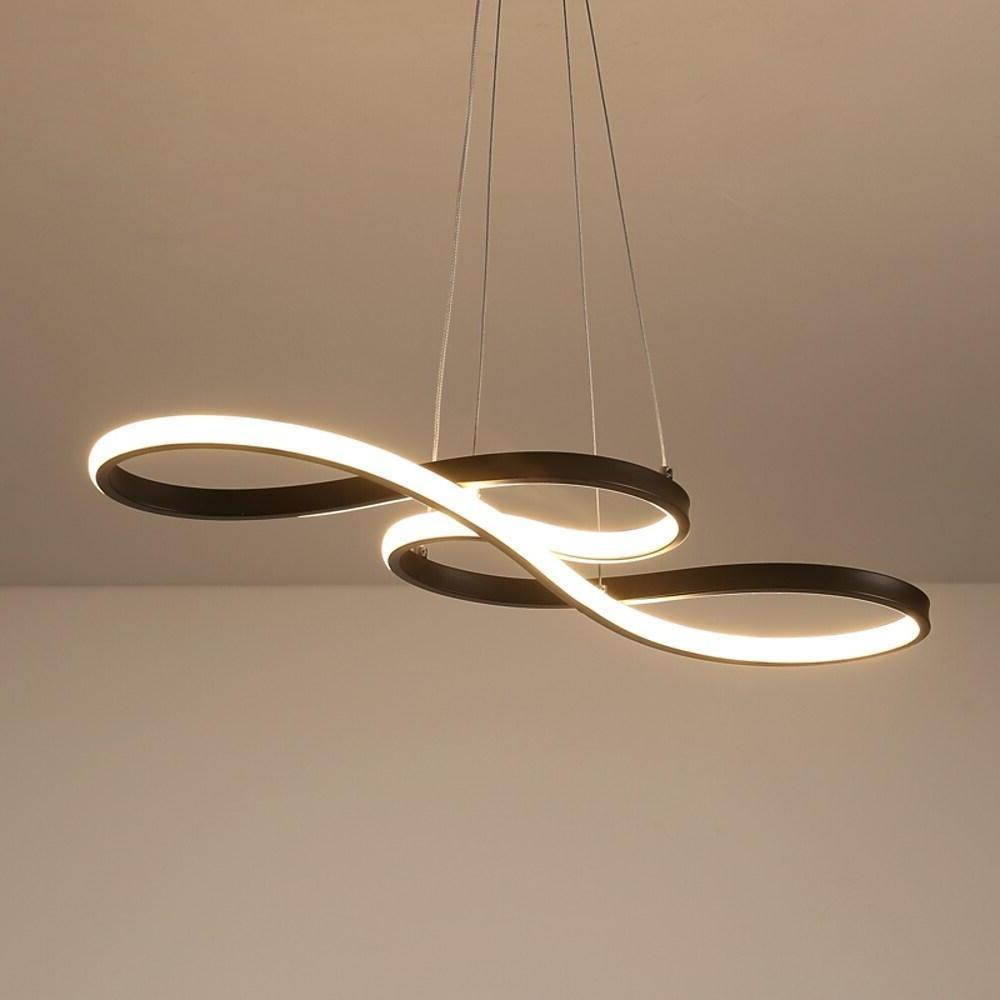 Modern Wave Silicone LED Pendant Light - Adjustable Dining Room