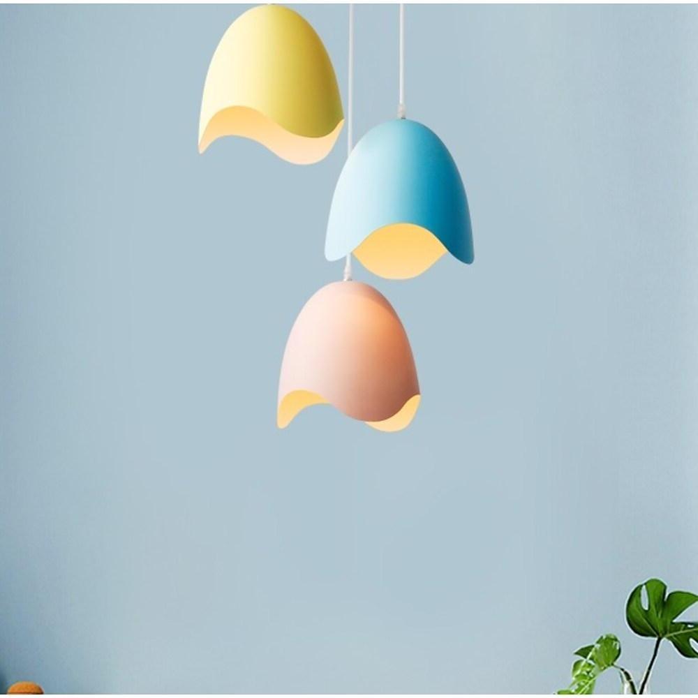 3-Light Half Eggshell Metal Pendant Light Modern Island Lighting