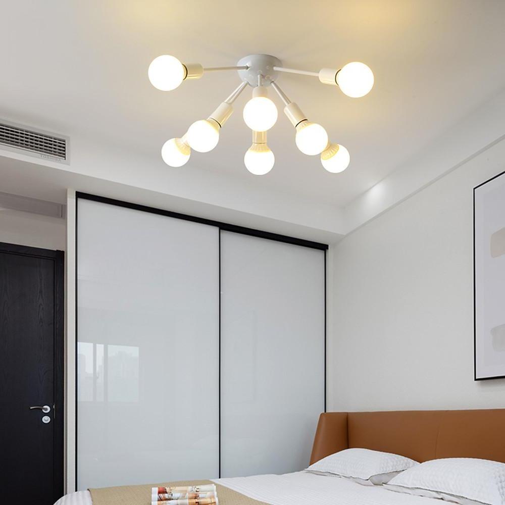 8-Light Gold Flush Mount Ceiling Light Modern Metal Cluster Design