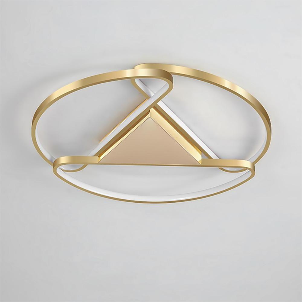Geometric Circle LED Flush Mount Ceiling Light – Gold Metal Finish
