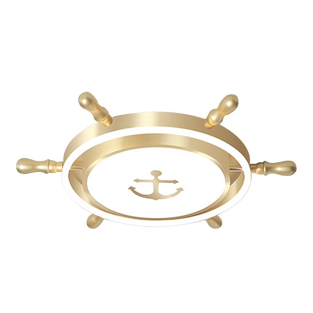 Nautical Rudder LED Flush Mount Ceiling Light for Kids Room