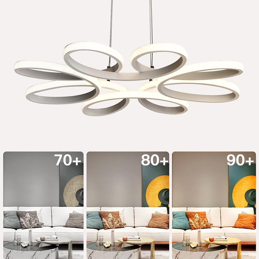 Curved Flower Dimmable LED Pendant Light - Modern Aluminum
