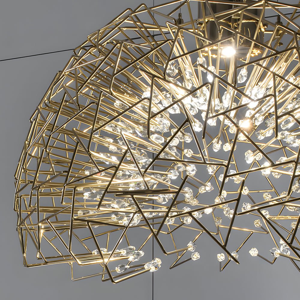 Crystal Starburst Sphere Chandelier - Modern LED Pendant Light