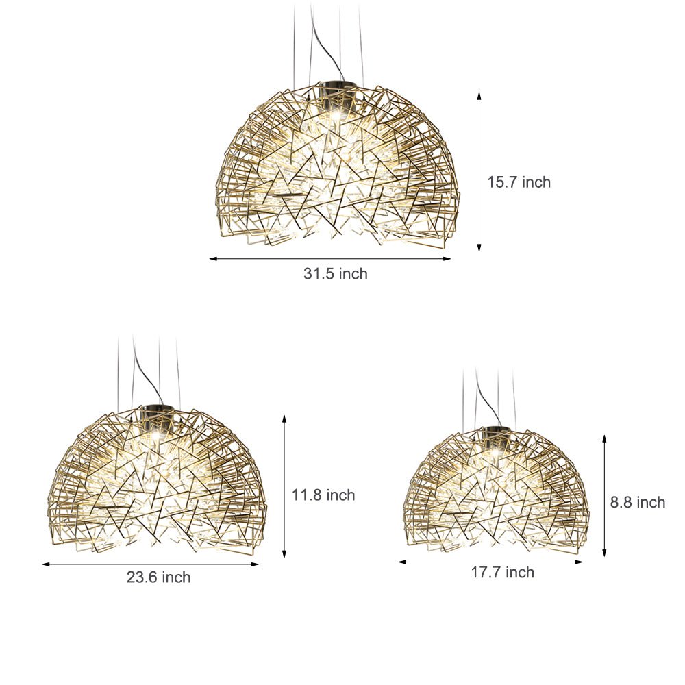 Crystal Starburst Sphere Chandelier - Modern LED Pendant Light