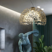 Crystal Starburst Sphere Chandelier - Modern LED Pendant Light