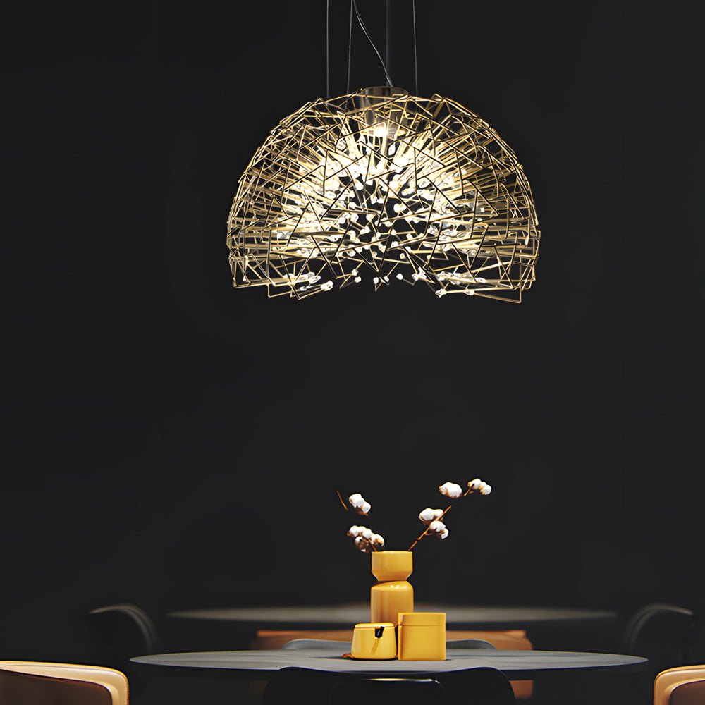 Crystal Starburst Sphere Chandelier - Modern LED Pendant Light