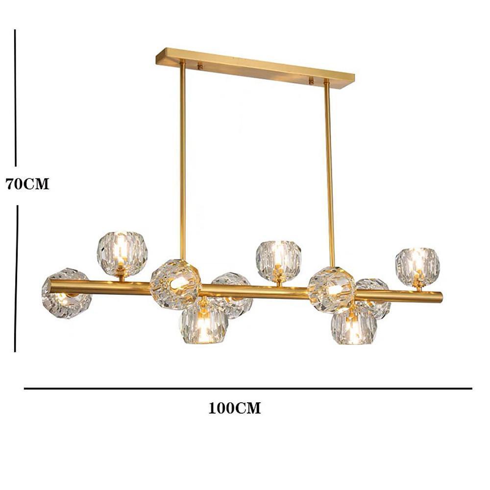 Modern Crystal Globe Cluster Chandelier LED Ceiling Light Gold