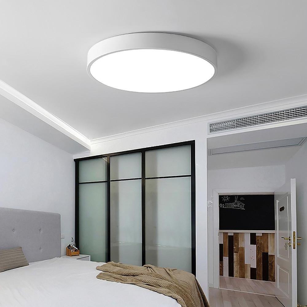 Modern Round LED Flush Mount Ceiling Light - Customizable Colors