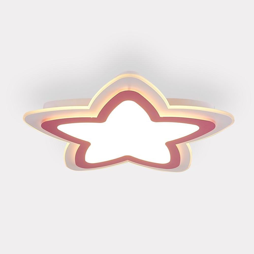 Star Shape White LED Flush Mount Ceiling Light – Modern Metal Fixture