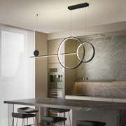 Modern Linear Pendant Light with Geometric Circles for Kitchen